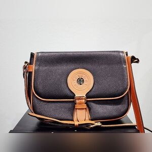 A. TESTONI | Italian Leather Purse |  Black With Tan Trim | Vintage